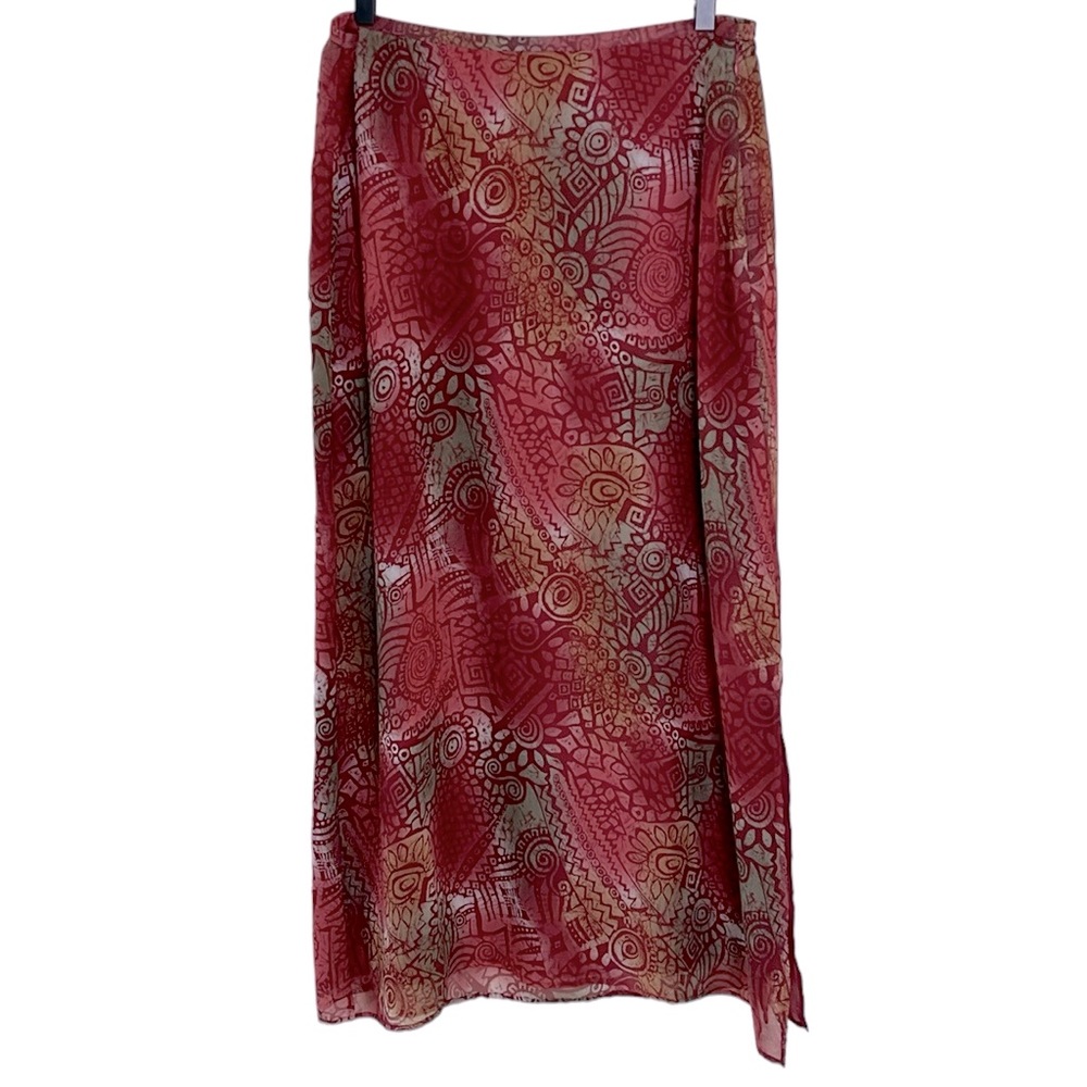 Laura Ashley Boho Silk Maxi Skirt Sz 10